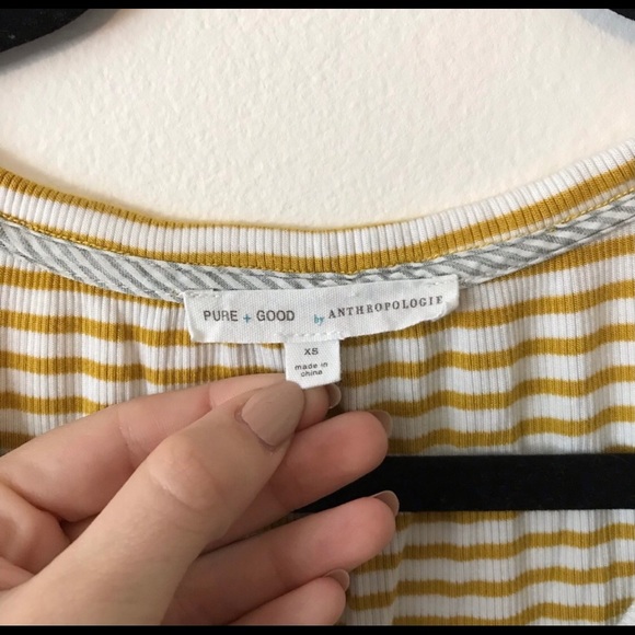 Pure + Good by Anthropologie yellow striped dress - Picture 3 of 5